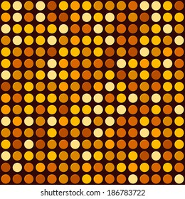Orange Abstract Seamless Background with Dotted Spot. Vector