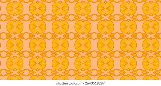 Orange Abstract Seamless Pattern with Geometric Symmetry – Digital Art Texture