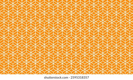 Orange abstract seamless pattern with white tracery decor