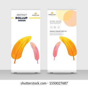 Orange Abstract Shapes Modern Exhibition Advertising Trend Business Roll Up Banner Stand Poster Brochure flat design template creative concept. ...... Roll Up EPS. Presentation