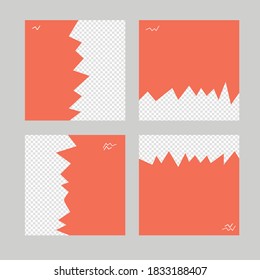orange abstract social media banner template design vector
