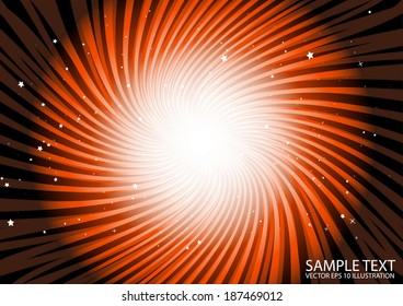 Orange abstract space star burst illustration - Orange  space vortex design  illustration