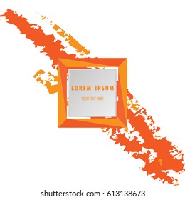 Orange abstract square logo on white background. Space for text