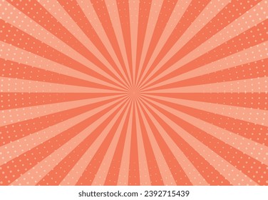 Patrón anaranjado abstracto de Sunburst. Fondo de rayos luminosos. Comics, estilo de arte pop. Ilustración del vector