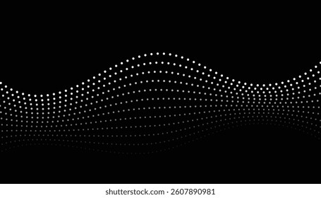 Orange abstract swirling dots forming a dynamic 3D shape on white