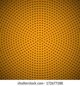 Orange abstract technology background with seamless circle perforated speaker grill texture for web sites, user interfaces (UI), applications (apps) and business presentations. Vector illustration.