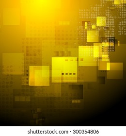 Orange abstract technology background. Vector grunge design