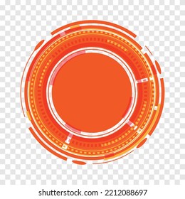 Orange Abstract Technology Circle Frame. Logo Design. Vector