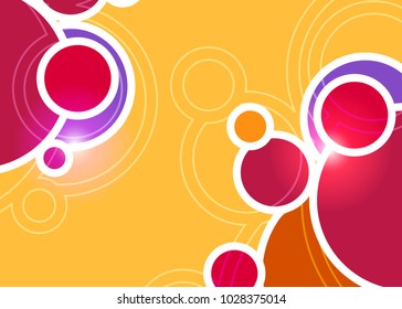 Orange abstract template for card or banner. Metal Background with waves and reflections. Business background, silver, illustration. Illustration of abstract background with a metallic element