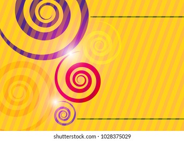 Orange abstract template for card or banner. Metal Background with waves and reflections. Business background, silver, illustration. Illustration of abstract background with a metallic element