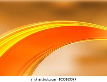 Orange abstract template for card or banner. Metal Background with waves and reflections. Business background, silver, illustration. Illustration of abstract background with a metallic element
