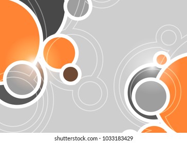 Orange abstract template for card or banner. Metal Background with waves and reflections. Business background, silver, illustration. Illustration of abstract background with a metallic element