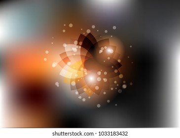 Orange abstract template for card or banner. Metal Background with waves and reflections. Business background, silver, illustration. Illustration of abstract background with a metallic element