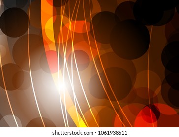 Orange abstract template for card or banner. Metal Background with waves and reflections. Business background, silver, illustration. Illustration of abstract background with a metallic element