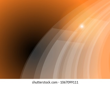 Orange abstract template for card or banner. Metal Background with waves and reflections. Business background, silver, illustration. Illustration of abstract background with a metallic element