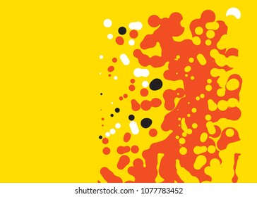 Orange abstract template for card or banner. Metal Background with waves and reflections. Business background, silver, illustration. Illustration of abstract background with a metallic element
