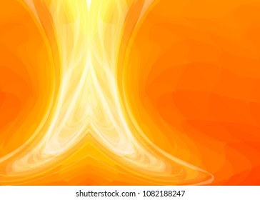 Orange abstract template for card or banner. Metal Background with waves and reflections. Business background, silver, illustration. Illustration of abstract background with a metallic element