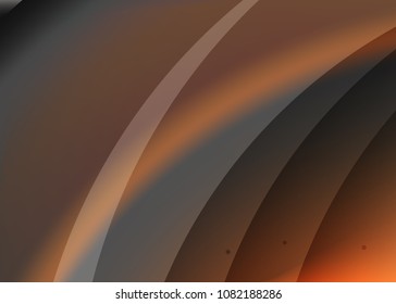 Orange abstract template for card or banner. Metal Background with waves and reflections. Business background, silver, illustration. Illustration of abstract background with a metallic element