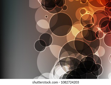 Orange abstract template for card or banner. Metal Background with waves and reflections. Business background, silver, illustration. Illustration of abstract background with a metallic element