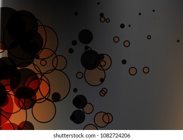 Orange abstract template for card or banner. Metal Background with waves and reflections. Business background, silver, illustration. Illustration of abstract background with a metallic element