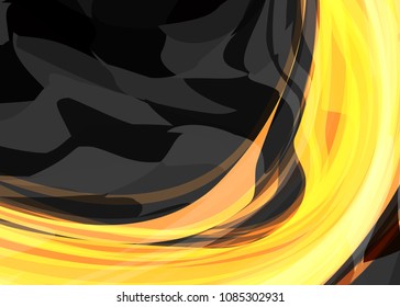 Orange abstract template for card or banner. Metal Background with waves and reflections. Business background, silver, illustration. Illustration of abstract background with a metallic element