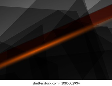 Orange abstract template for card or banner. Metal Background with waves and reflections. Business background, silver, illustration. Illustration of abstract background with a metallic element