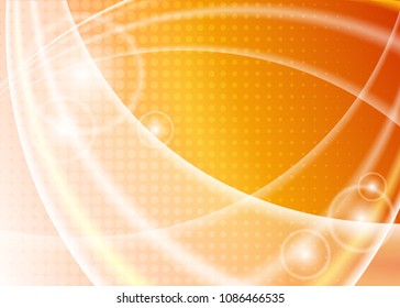 Orange abstract template for card or banner. Metal Background with waves and reflections. Business background, silver, illustration. Illustration of abstract background with a metallic element
