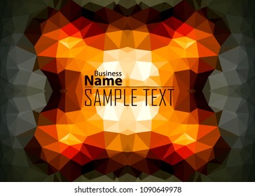 Orange abstract template for card or banner. Metal Background with waves and reflections. Business background, silver, illustration. Illustration of abstract background with a metallic element
