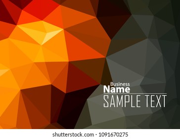 Orange abstract template for card or banner. Metal Background with waves and reflections. Business background, silver, illustration. Illustration of abstract background with a metallic element