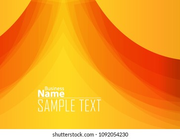 Orange abstract template for card or banner. Metal Background with waves and reflections. Business background, silver, illustration. Illustration of abstract background with a metallic element