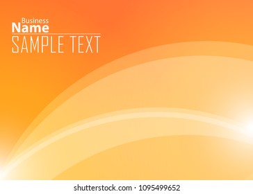 Orange abstract template for card or banner. Metal Background with waves and reflections. Business background, silver, illustration. Illustration of abstract background with a metallic element
