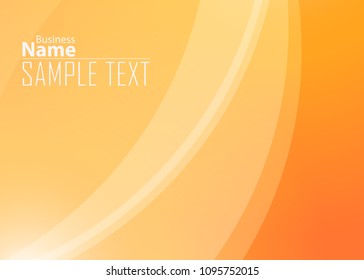 Orange abstract template for card or banner. Metal Background with waves and reflections. Business background, silver, illustration. Illustration of abstract background with a metallic element