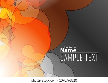 Orange abstract template for card or banner. Metal Background with waves and reflections. Business background, silver, illustration. Illustration of abstract background with a metallic element