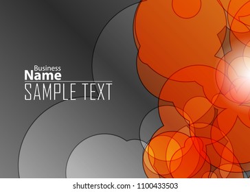 Orange abstract template for card or banner. Metal Background with waves and reflections. Business background, silver, illustration. Illustration of abstract background with a metallic element