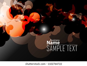 Orange abstract template for card or banner. Metal Background with waves and reflections. Business background, silver, illustration. Illustration of abstract background with a metallic element