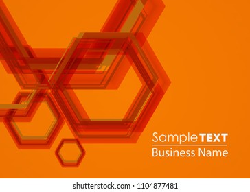 Orange abstract template for card or banner. Metal Background with waves and reflections. Business background, silver, illustration. Illustration of abstract background with a metallic element