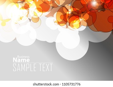 Orange abstract template for card or banner. Metal Background with waves and reflections. Business background, silver, illustration. Illustration of abstract background with a metallic element