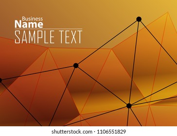 Orange abstract template for card or banner. Metal Background with waves and reflections. Business background, silver, illustration. Illustration of abstract background with a metallic element