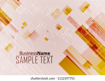 Orange abstract template for card or banner. Metal Background with waves and reflections. Business background, silver, illustration. Illustration of abstract background with a metallic element