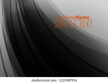 Orange abstract template for card or banner. Metal Background with waves and reflections. Business background, silver, illustration. Illustration of abstract background with a metallic element