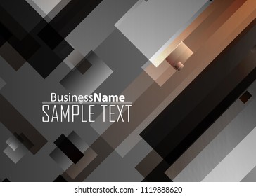 Orange abstract template for card or banner. Metal Background with waves and reflections. Business background, silver, illustration. Illustration of abstract background with a metallic element