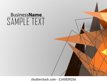 Orange abstract template for card or banner. Metal Background with waves and reflections. Business background, silver, illustration. Illustration of abstract background with a metallic element