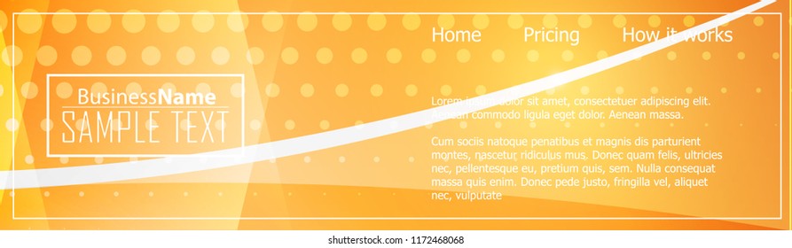 Orange abstract template for card or banner. Metal Background with waves and reflections. Business background, silver, illustration. Illustration of abstract background with a metallic element