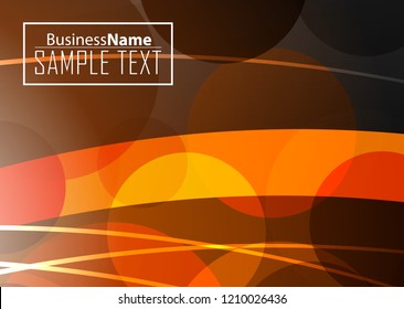 Orange abstract template for card or banner. Metal Background with waves and reflections. Business background, silver, illustration. Illustration of abstract background with a metallic element