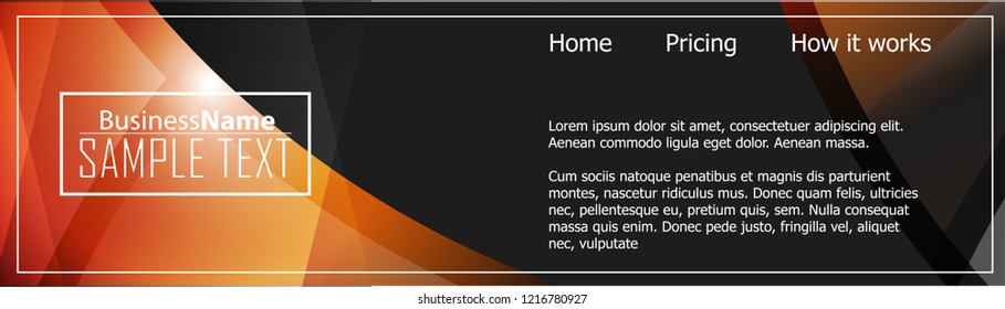 Orange abstract template for card or banner. Metal Background with waves and reflections. Business background, silver, illustration. Illustration of abstract background with a metallic element