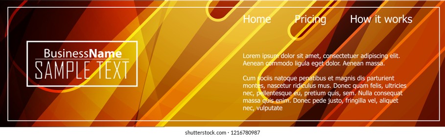 Orange abstract template for card or banner. Metal Background with waves and reflections. Business background, silver, illustration. Illustration of abstract background with a metallic element