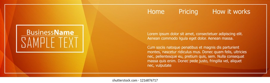 Orange abstract template for card or banner. Metal Background with waves and reflections. Business background, silver, illustration. Illustration of abstract background with a metallic element