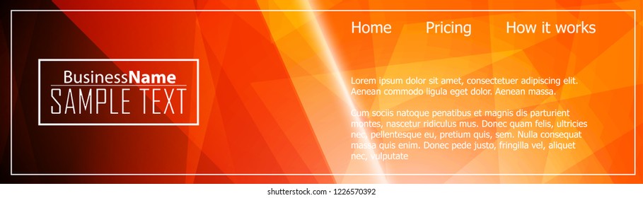 Orange abstract template for card or banner. Metal Background with waves and reflections. Business background, silver, illustration. Illustration of abstract background with a metallic element