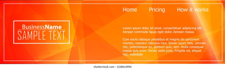 Orange abstract template for card or banner. Metal Background with waves and reflections. Business background, silver, illustration. Illustration of abstract background with a metallic element
