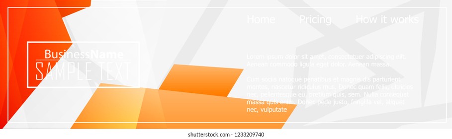 Orange abstract template for card or banner. Metal Background with waves and reflections. Business background, silver, illustration. Illustration of abstract background with a metallic element